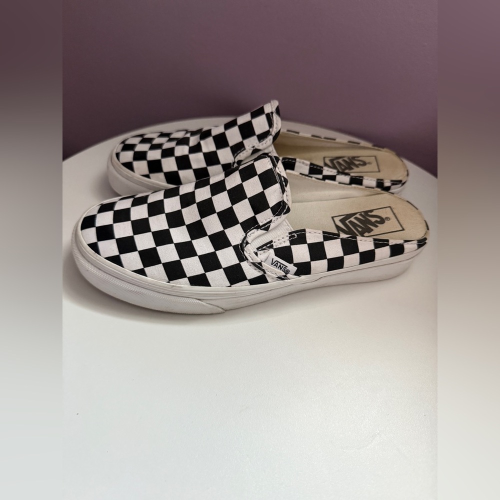Vans Checkerboard Classic Slip-On Mule Signature Rubber Waffle Outsole Women Sz8 - Picture 2 of 10